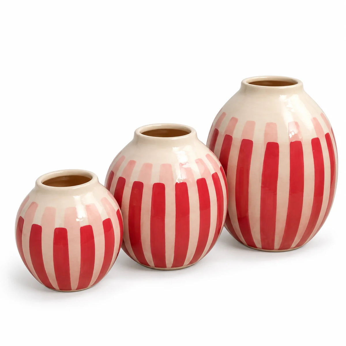 Artistic Rounded Red Ceramic Vase