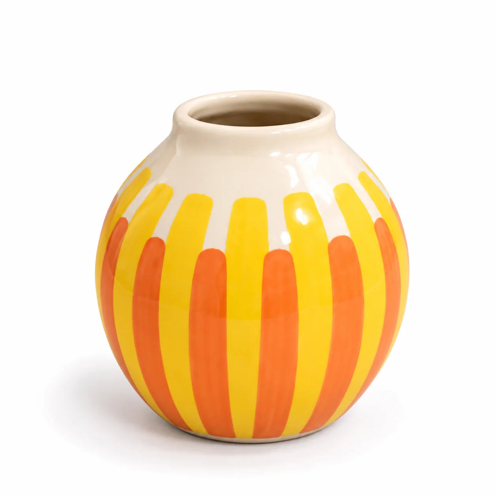Boho Yellow Handmade Pottery Vase