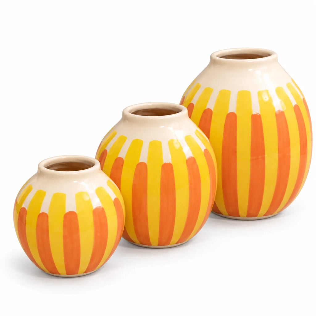 Boho Yellow Handmade Pottery Vase