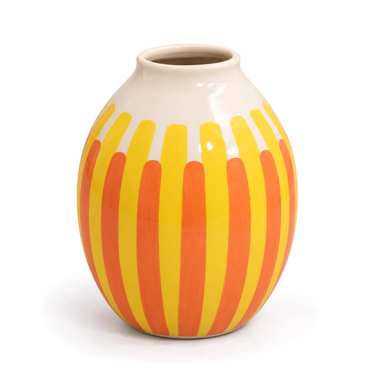 Boho Yellow Handmade Pottery Vase