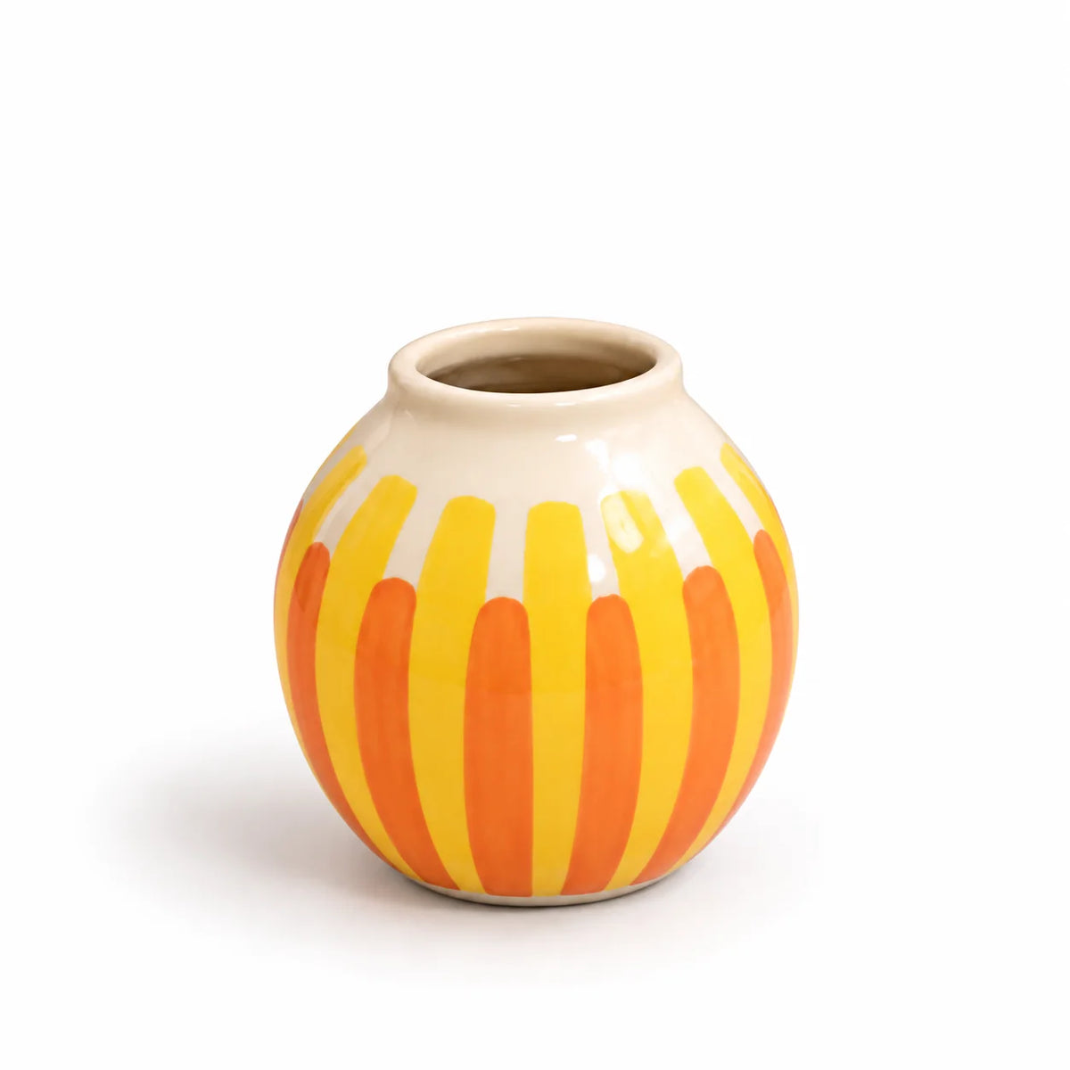 Boho Yellow Handmade Pottery Vase