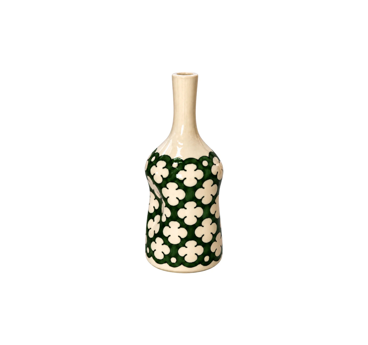 Green Artisan Ceramic Flower Vase