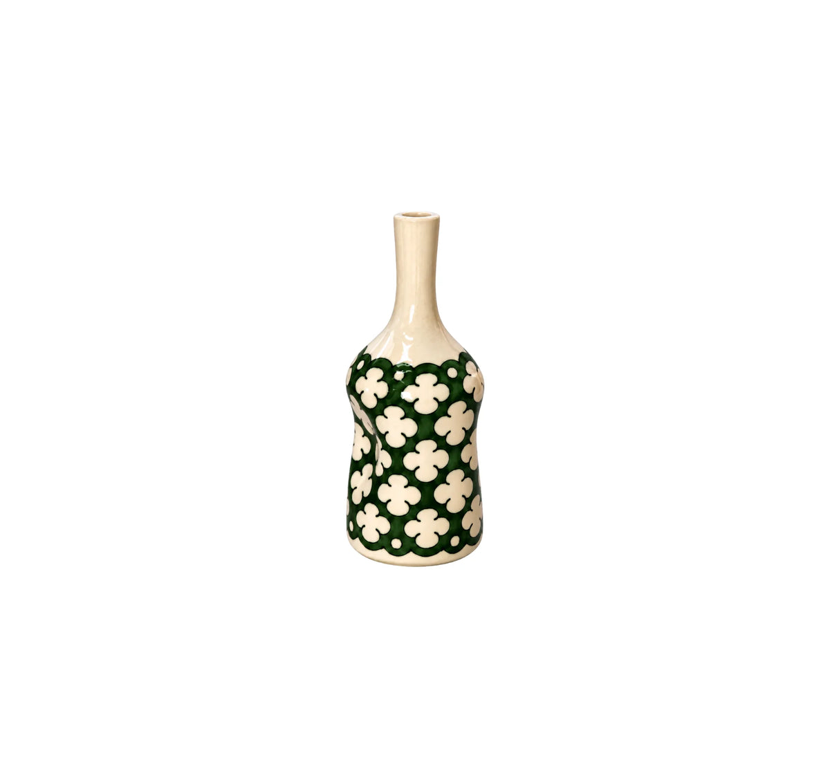 Green Artisan Ceramic Flower Vase