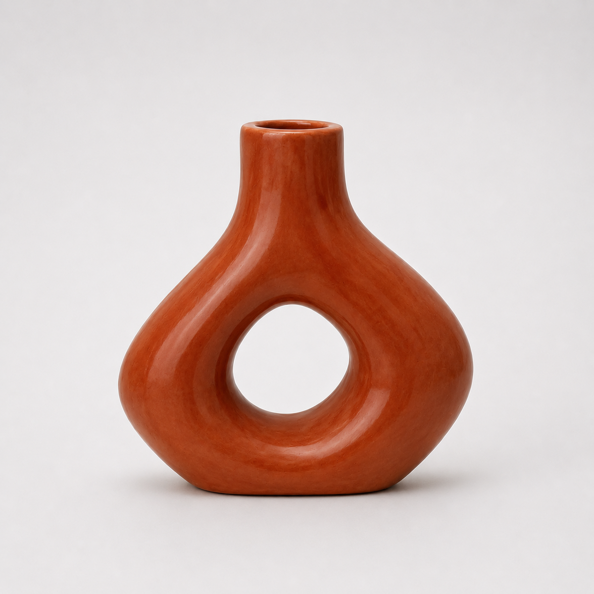 Handmade Moroccan Ceramic Vase in Terracotta, Sculptural Decorative Vase for Home Decor