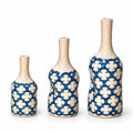 Artisan Ceramic Vase – White & Blue Floral