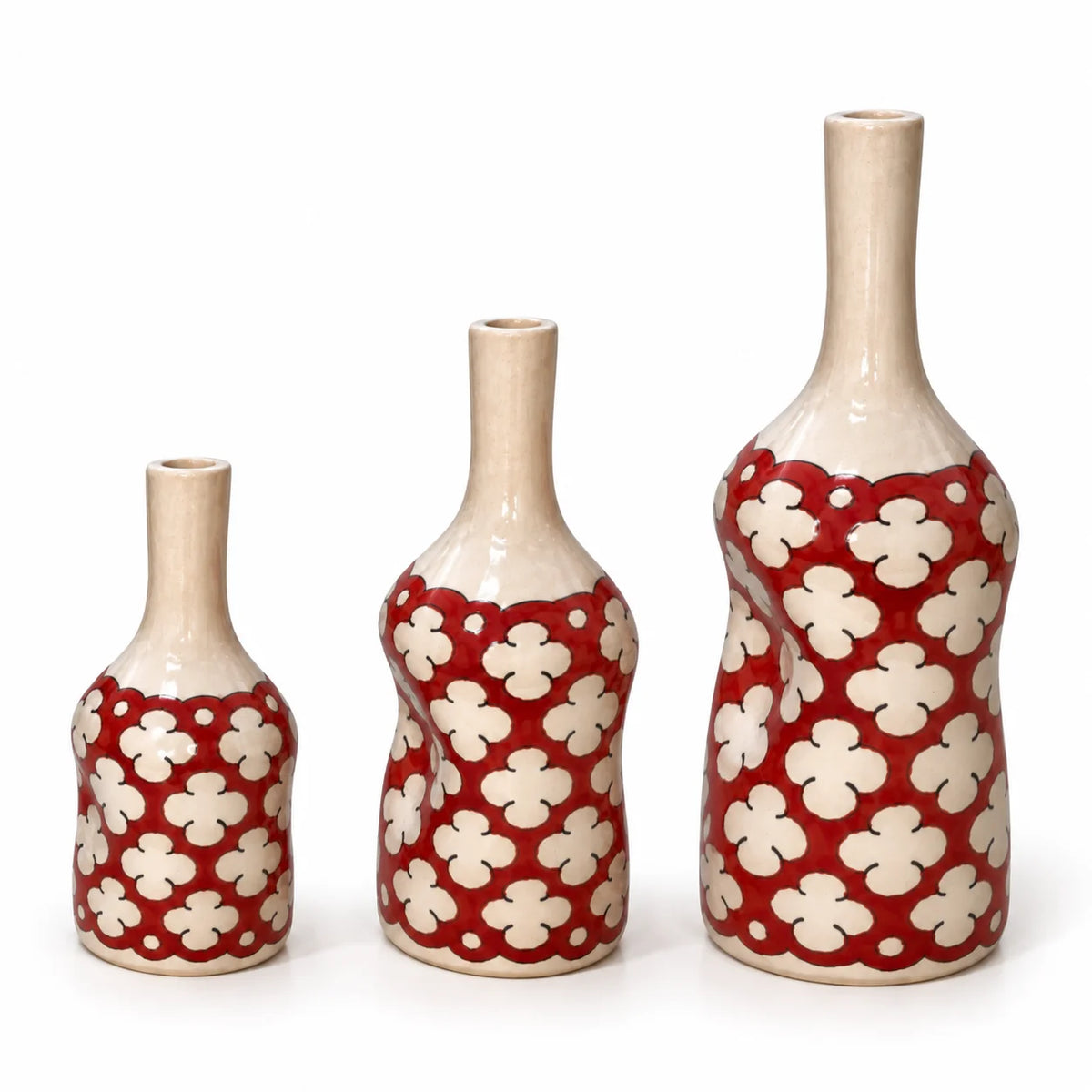 Red Floral Decorative Vase
