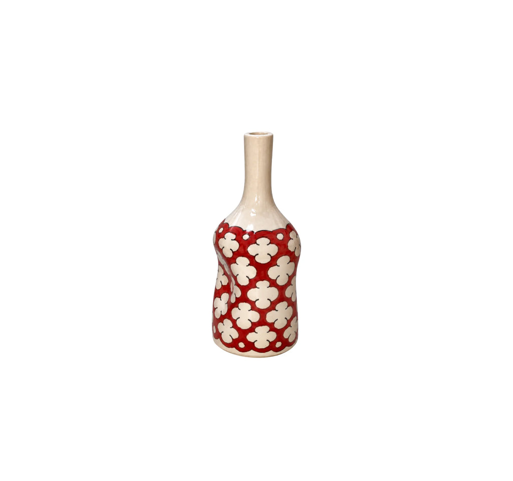 Red Floral Decorative Vase