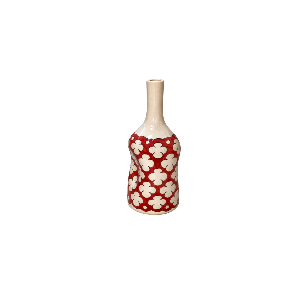 Red Floral Decorative Vase