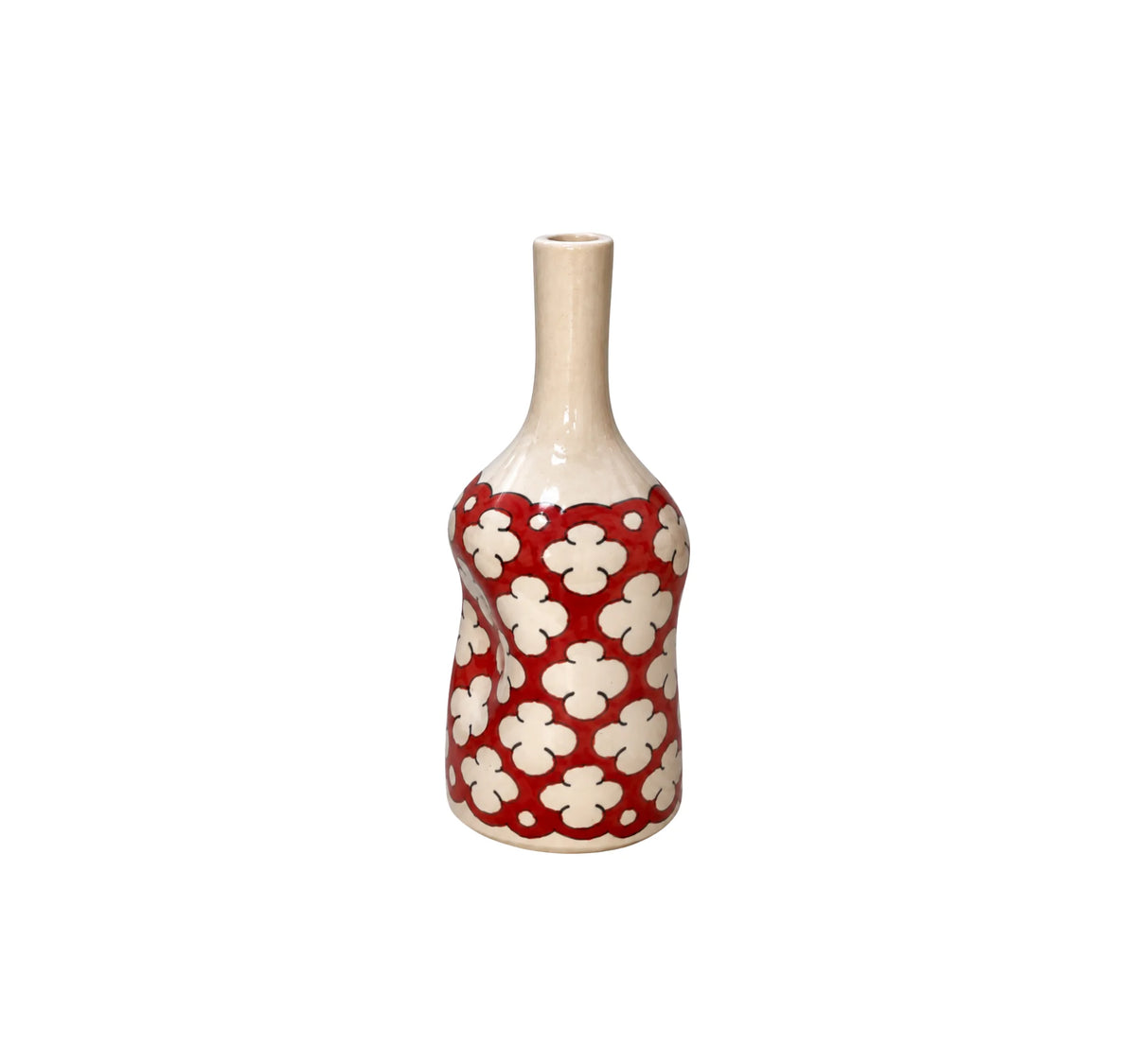 Red Floral Decorative Vase